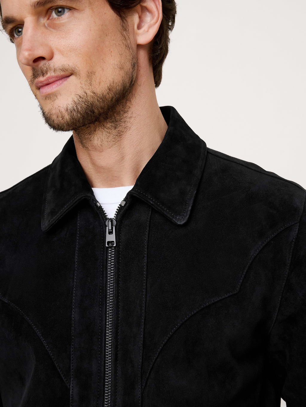 Suede Western Jacket - Black