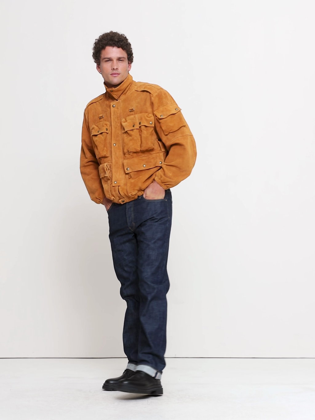 Suede Multi-Pocket Jacket - Toffee Suede
