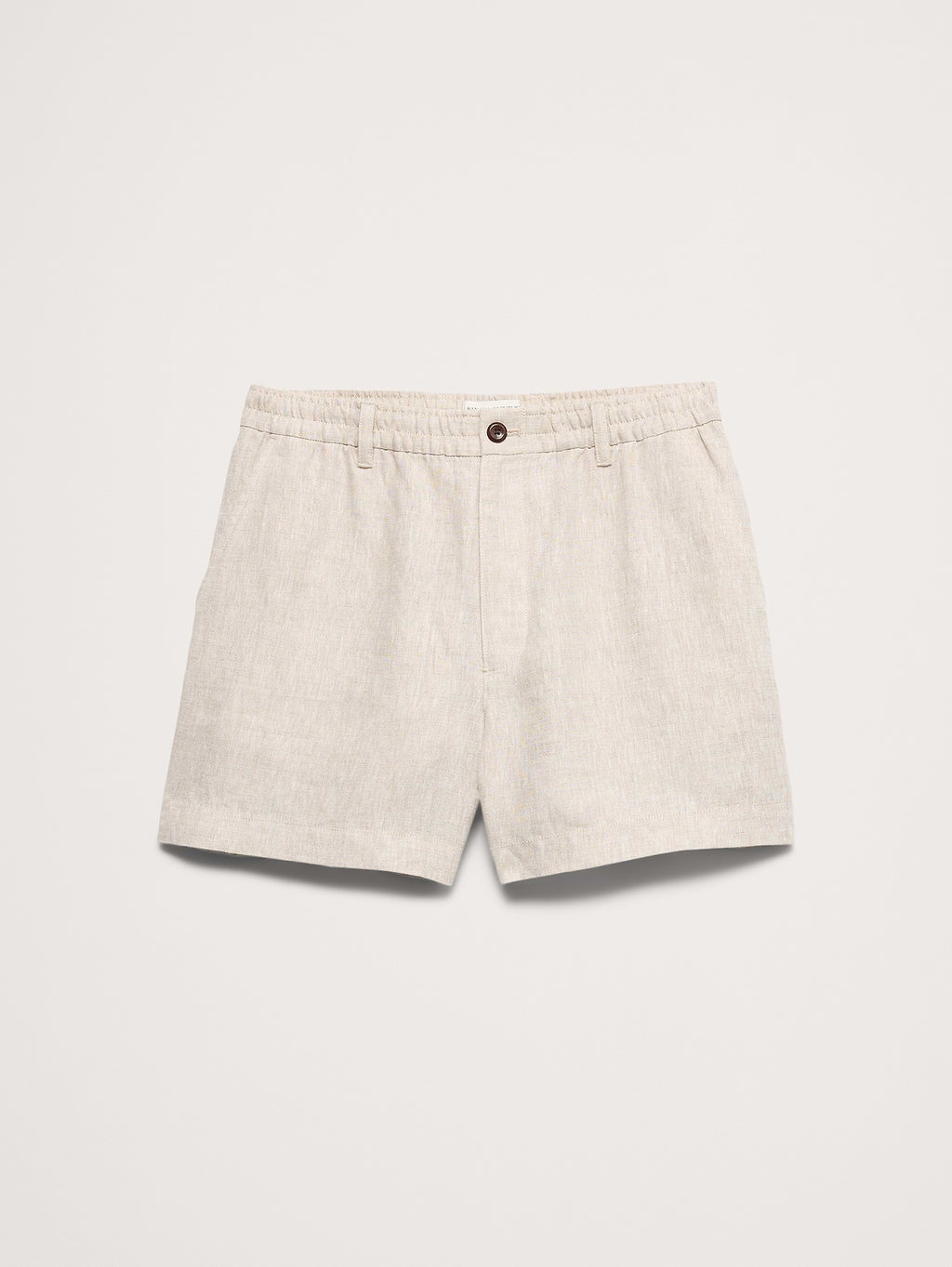 5" Linen Pull-On Short - Stone Beige
