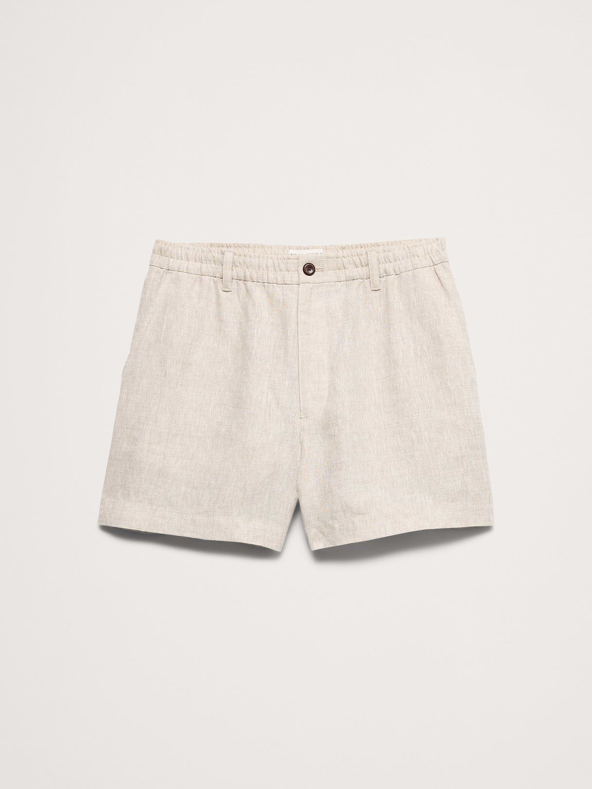 5" Linen Pull-On Short - Stone Beige