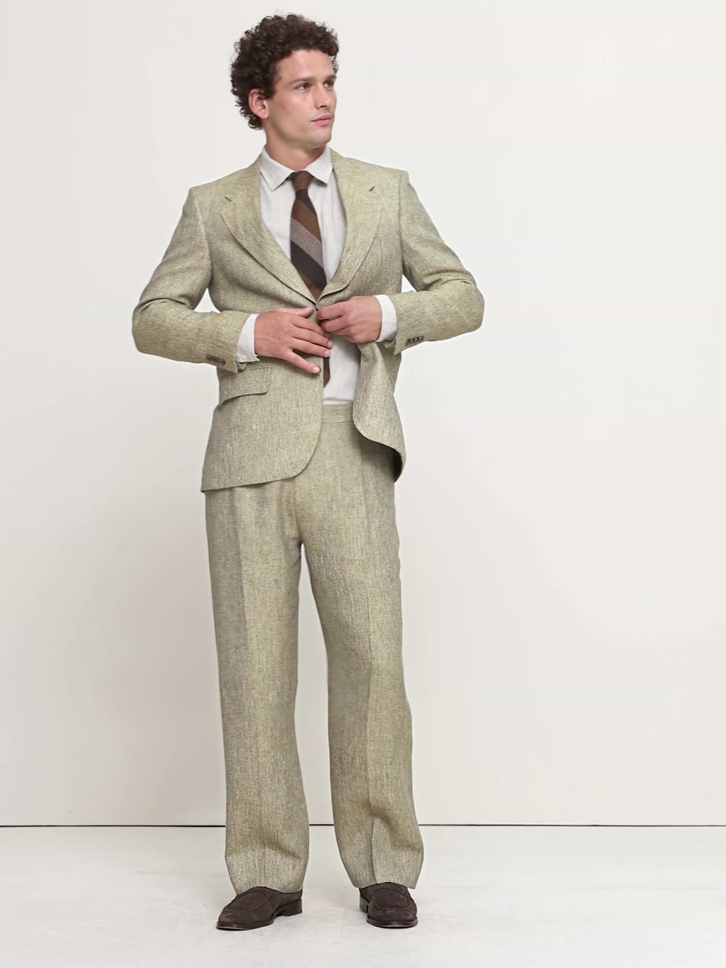 Relaxed Italian Linen Suit Jacket - Multi
