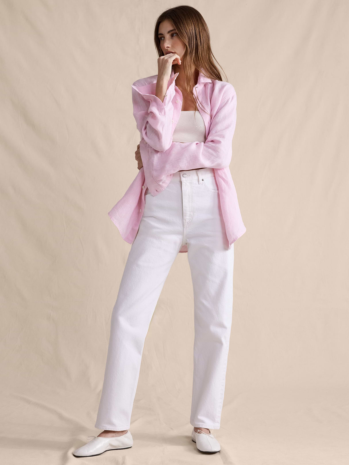 High-Rise 90S Straight Jean - White