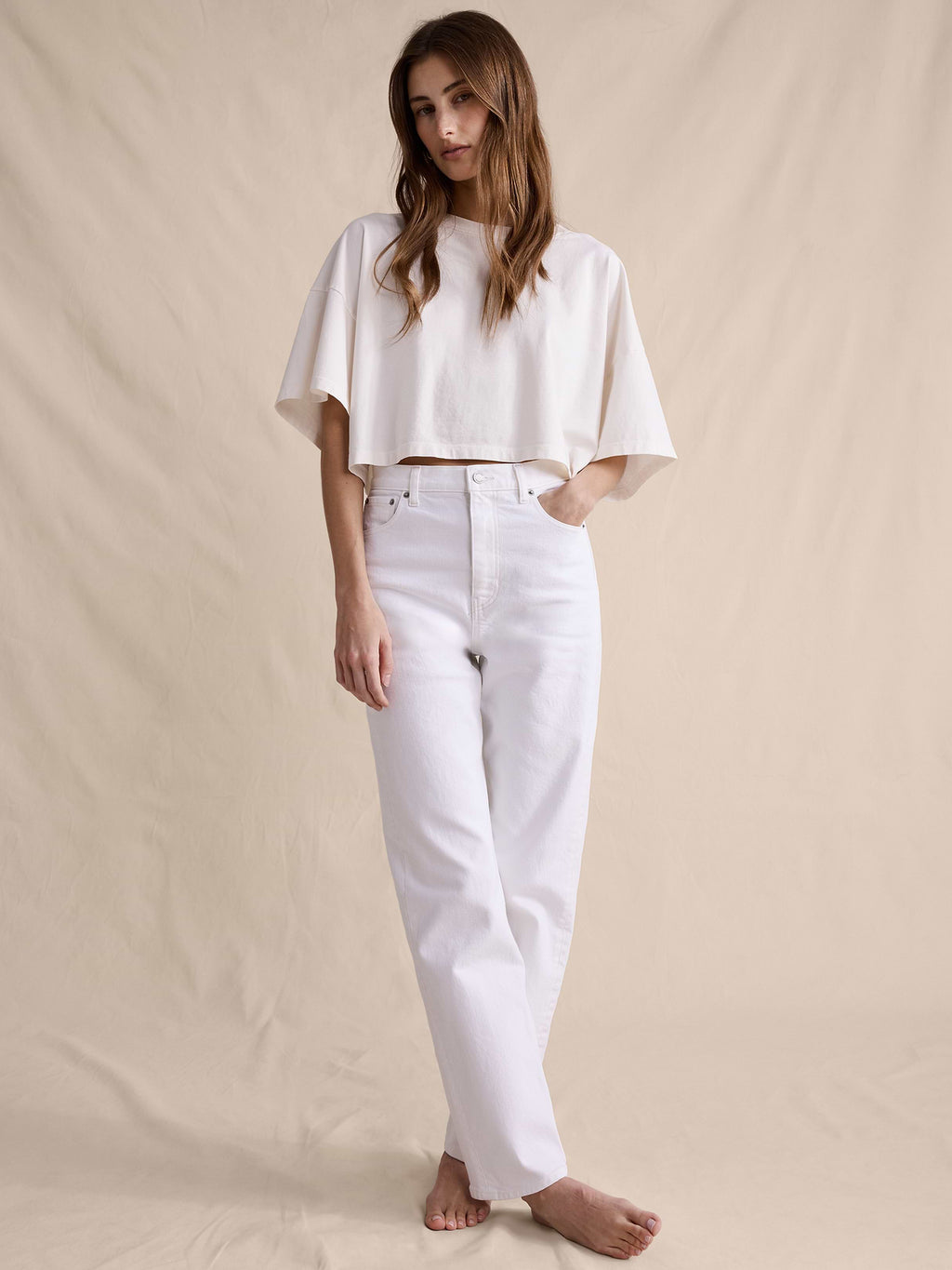 High-Rise 90S Straight Jean - White