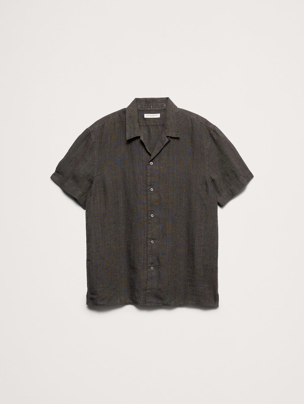 Standard-Fit Linen Resort Shirt - Heather Charcoal Gray