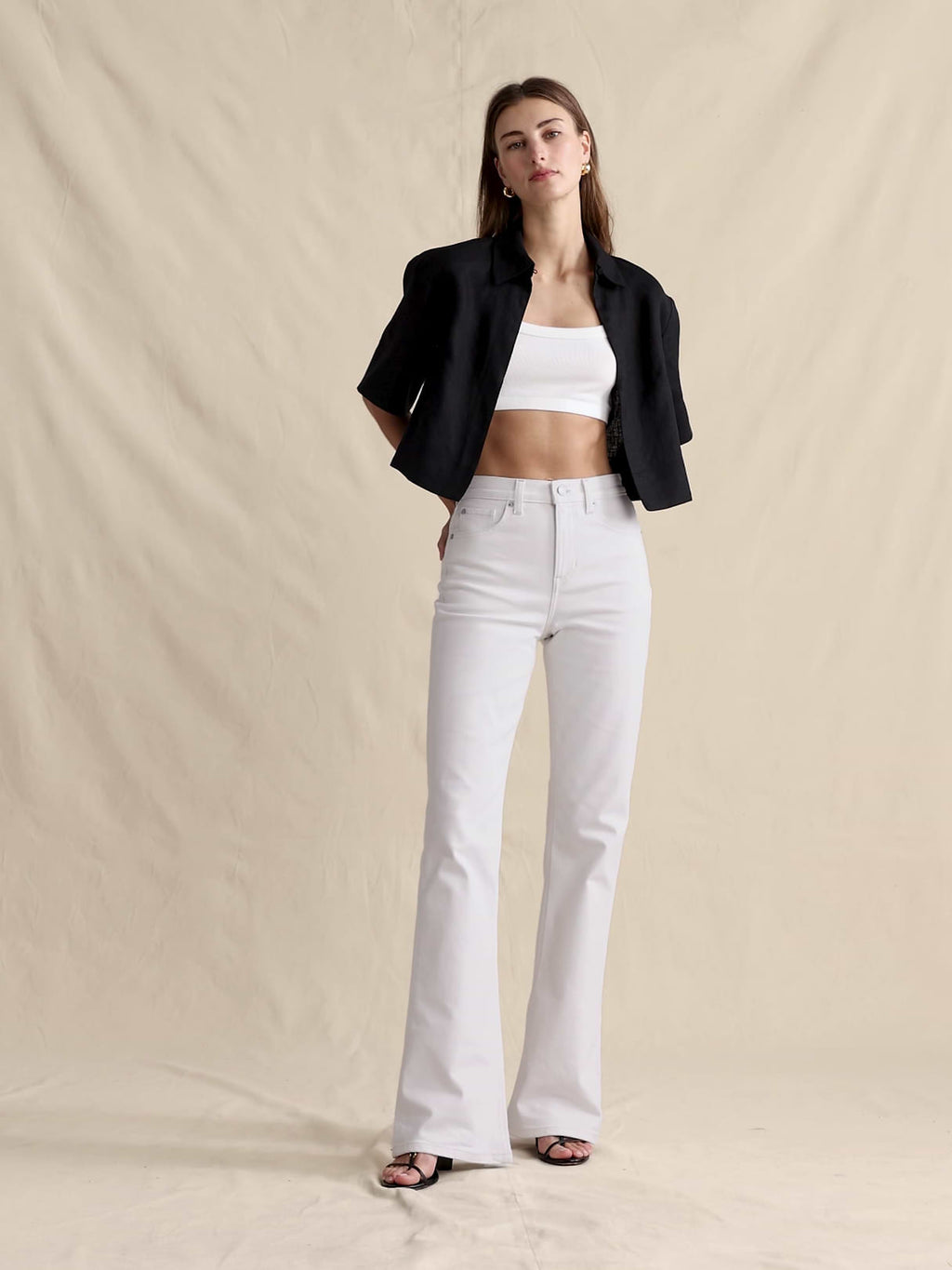 High-Rise Bootcut Jean - White