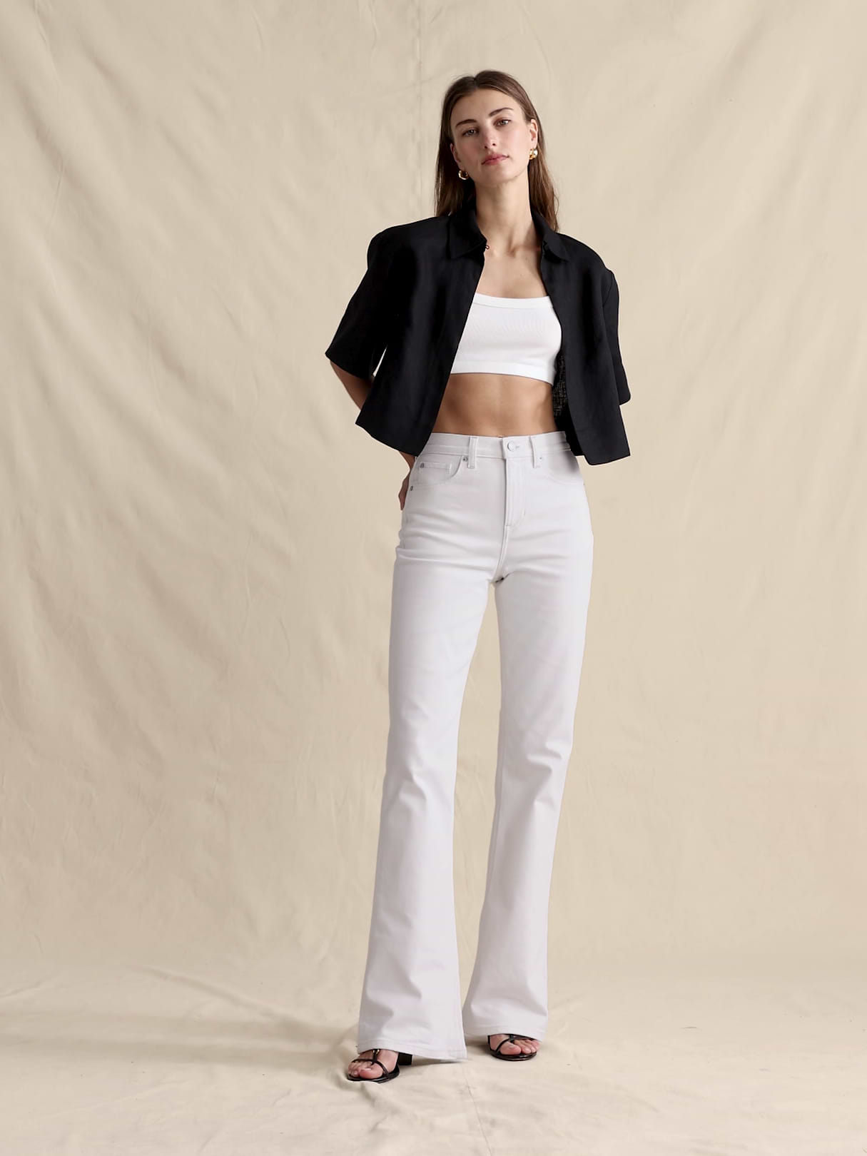 High-Rise Bootcut Jean - White