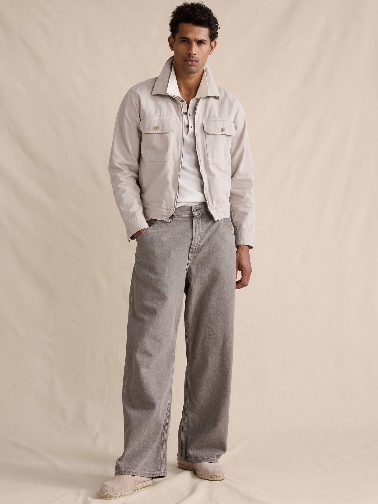 Loose Lightweight Jean - Slate Gray-Green