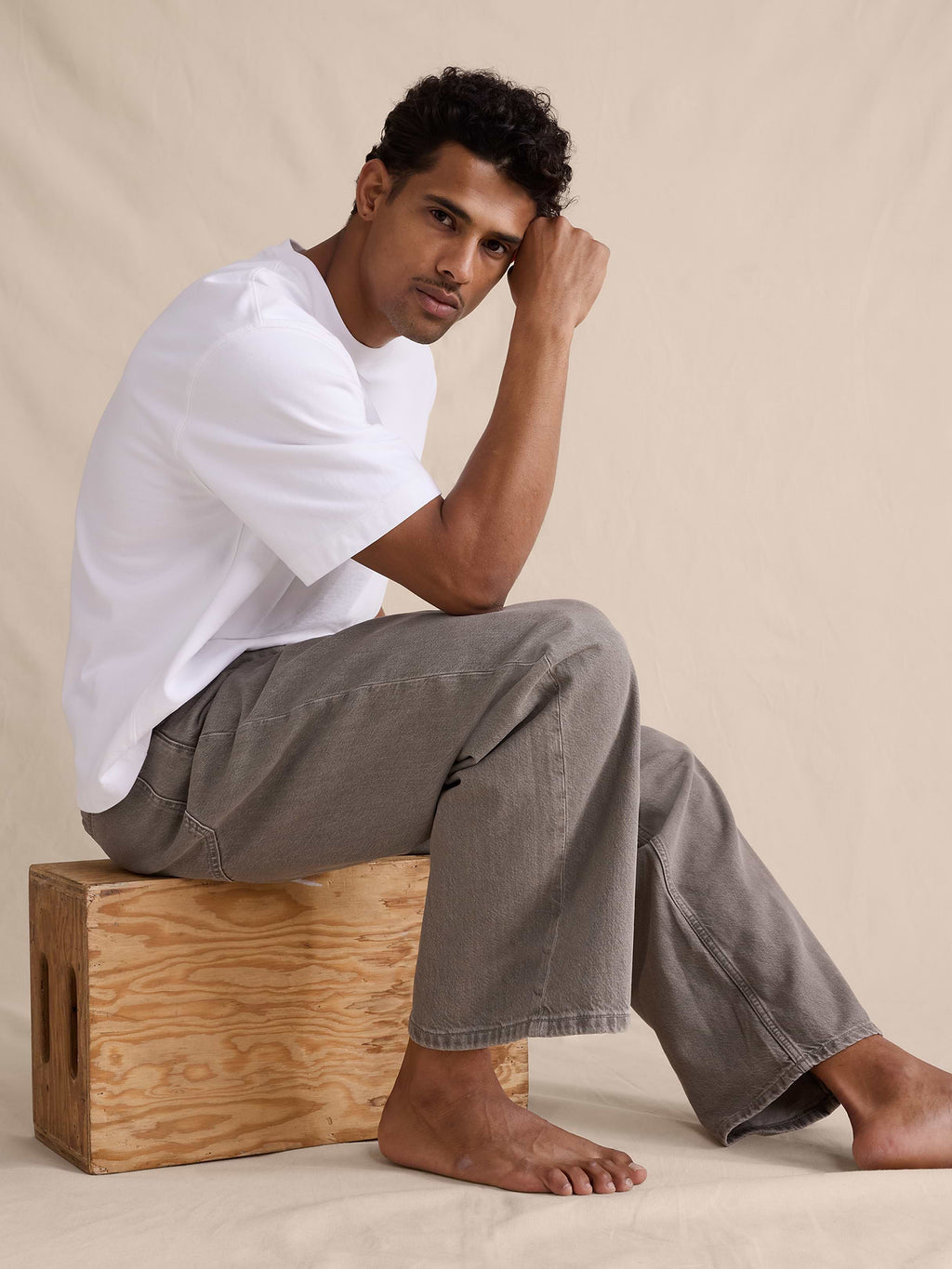 Loose Lightweight Jean - Slate Gray-Green