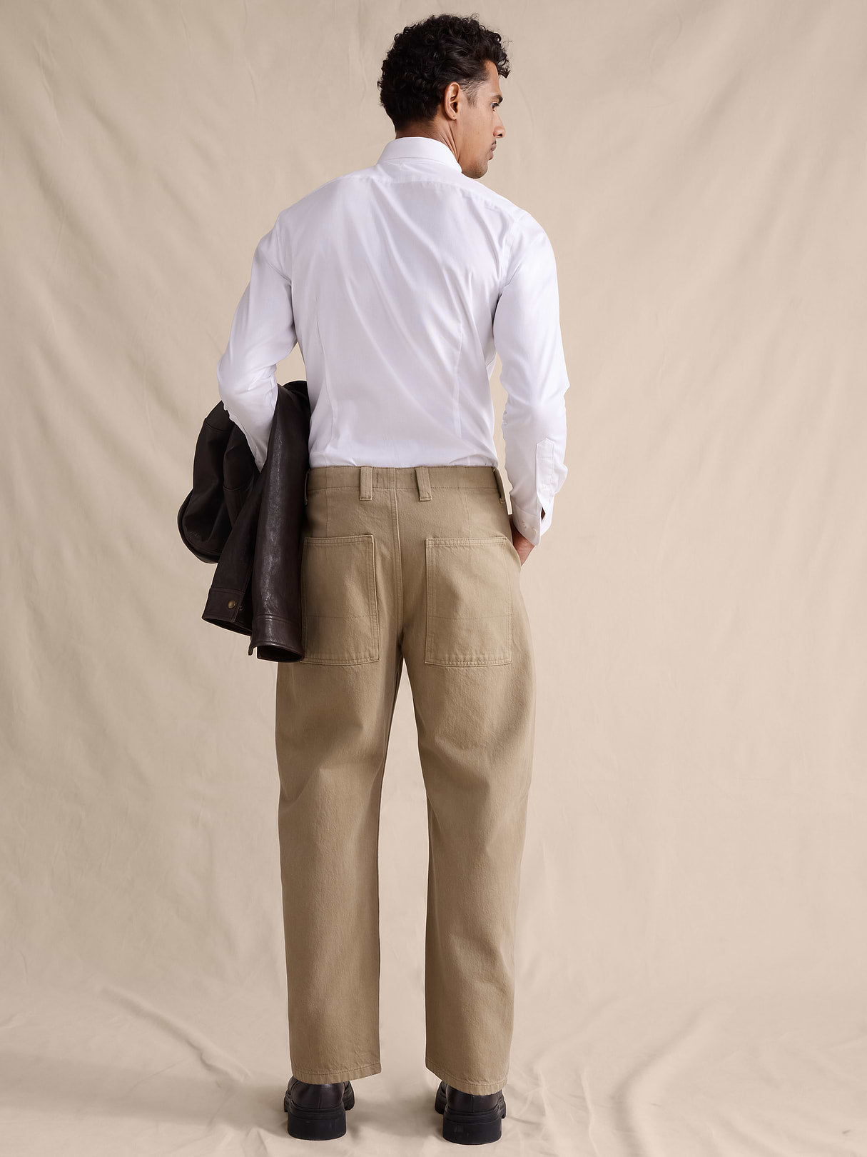 Loose Twisted Seam Jean - Khaki Beige