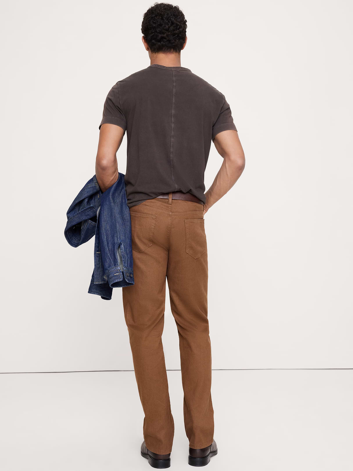 Straight Linen-Cotton Traveler Pant - Cinnamon Coffee Brown