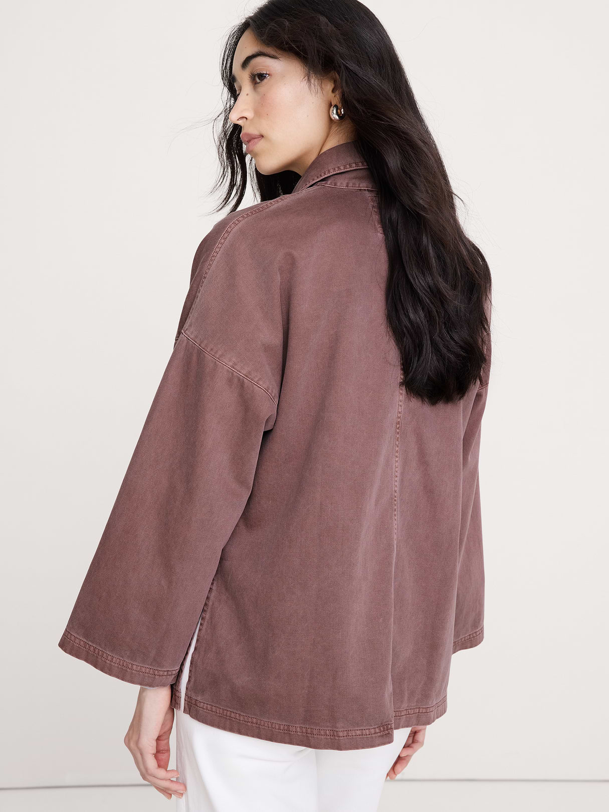 Washed Cotton Chore Jacket - Brownstone Mauve