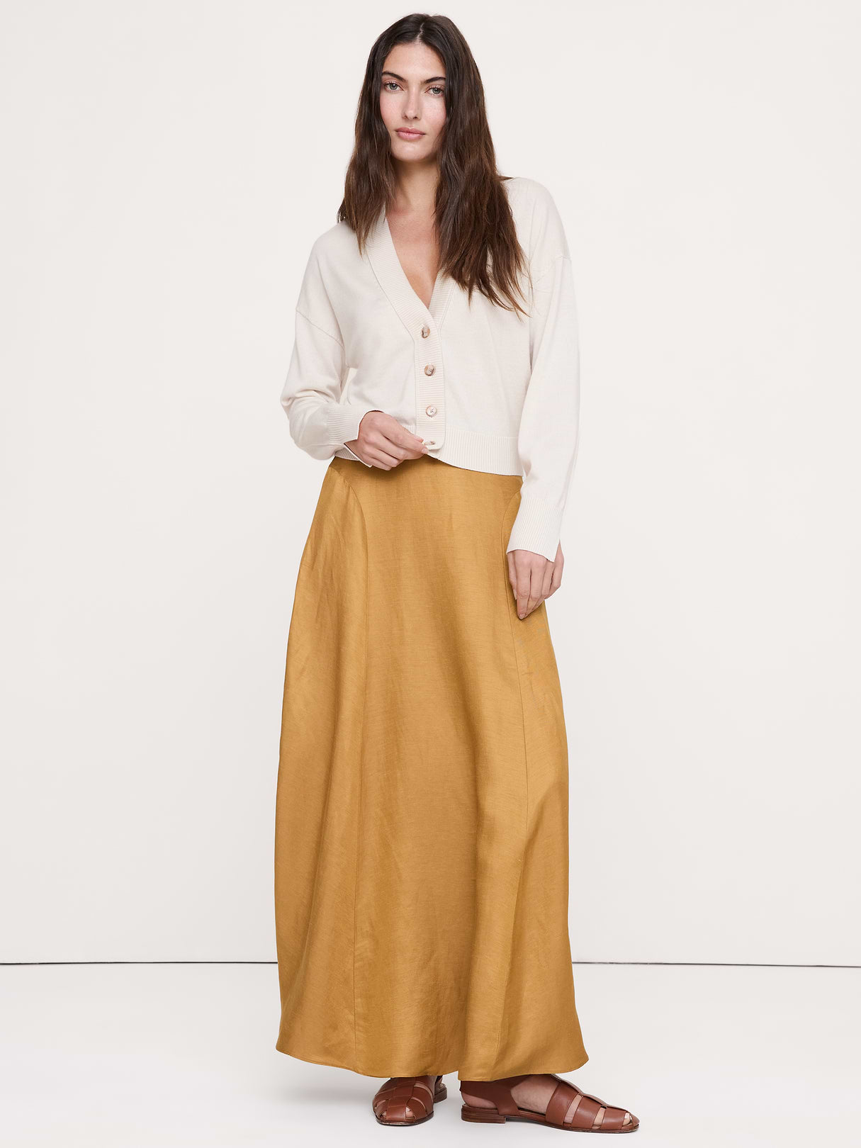 Merino Cardigan Sweater - Almond Milk Beige