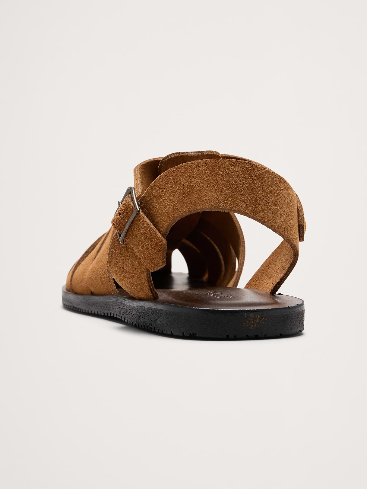 Suede Fisherman Sandal - Burnt Brown