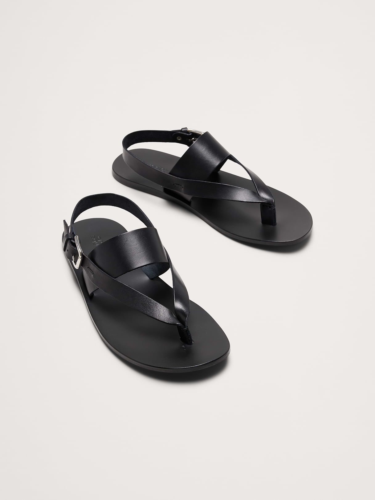 Leather Criss-Cross Sandal - Black
