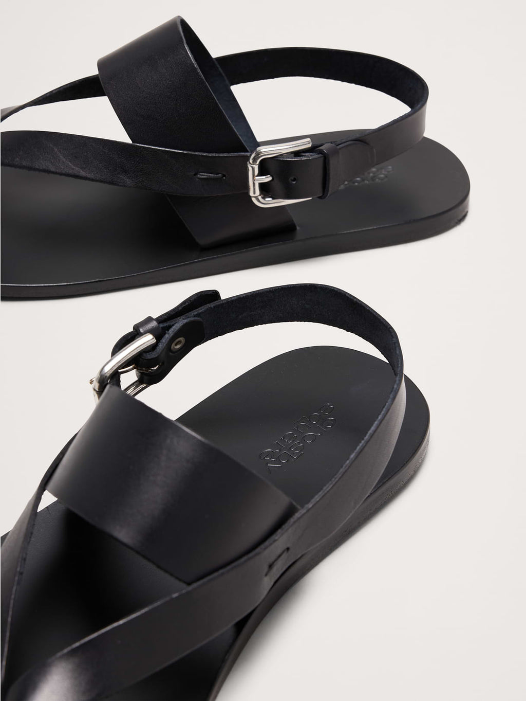 Leather Criss-Cross Sandal - Black