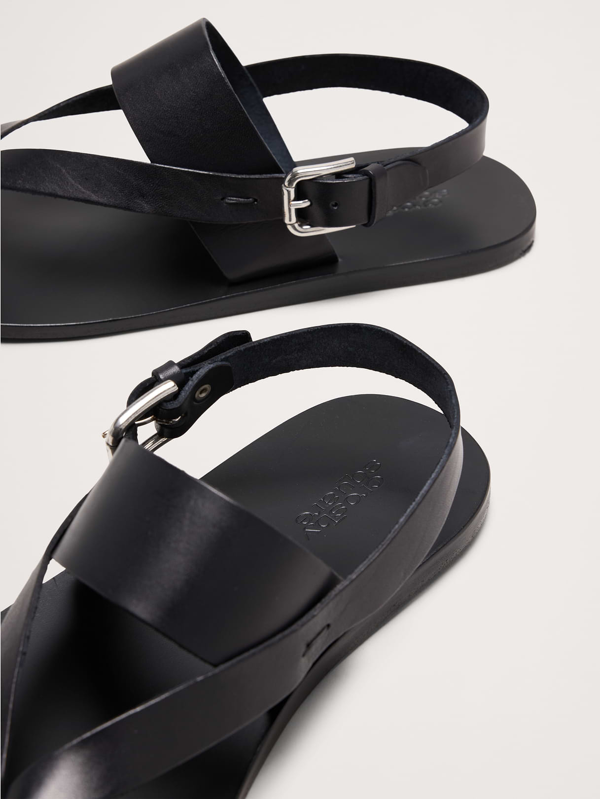 Leather Criss-Cross Sandal - Black