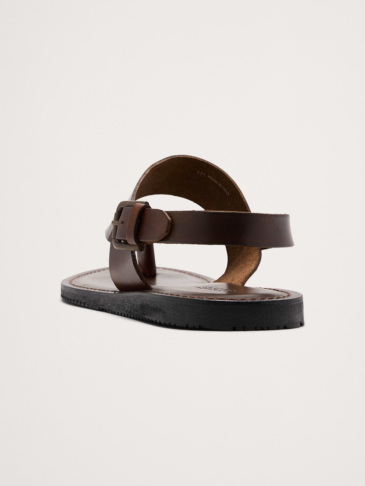 Leather Criss-Cross Sandal - Dark Brown