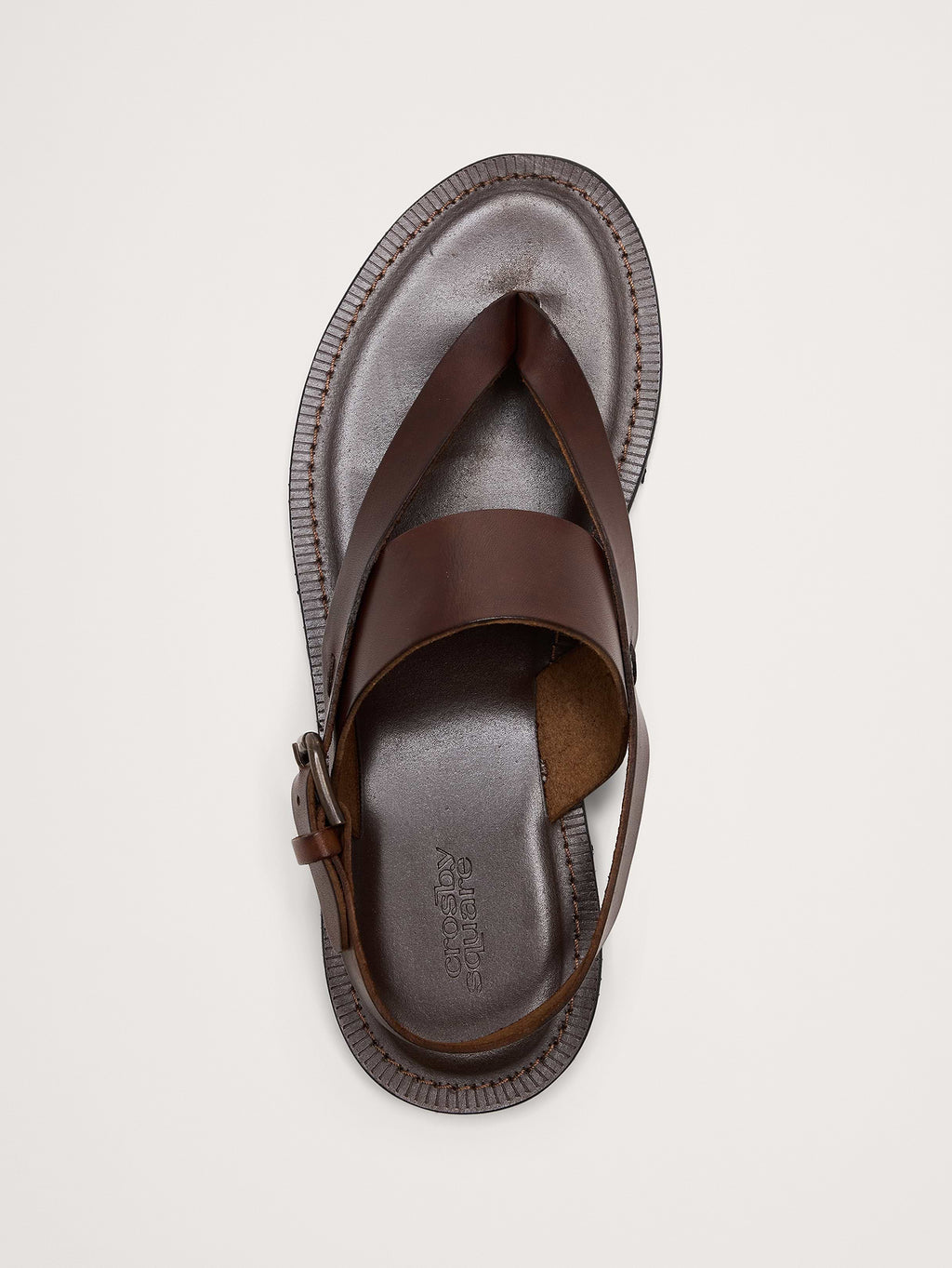 Leather Criss-Cross Sandal - Dark Brown