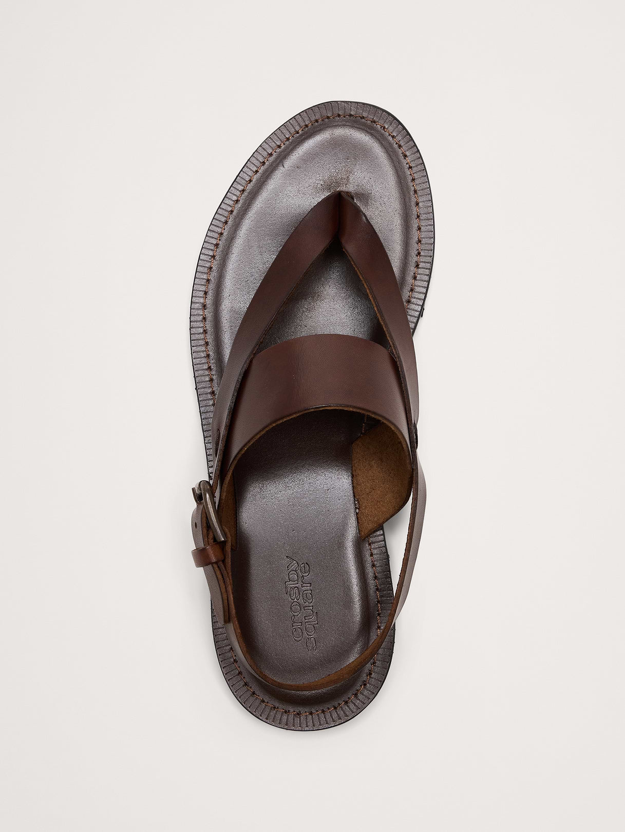 Leather Criss-Cross Sandal - Dark Brown