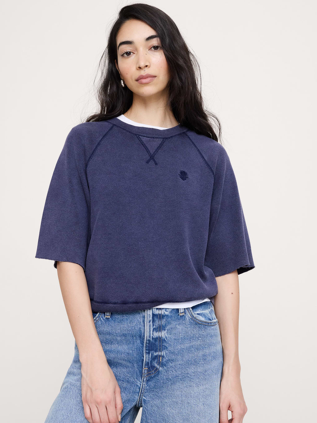 Garment Dye Sweatshirt Tee - Blue Inkling