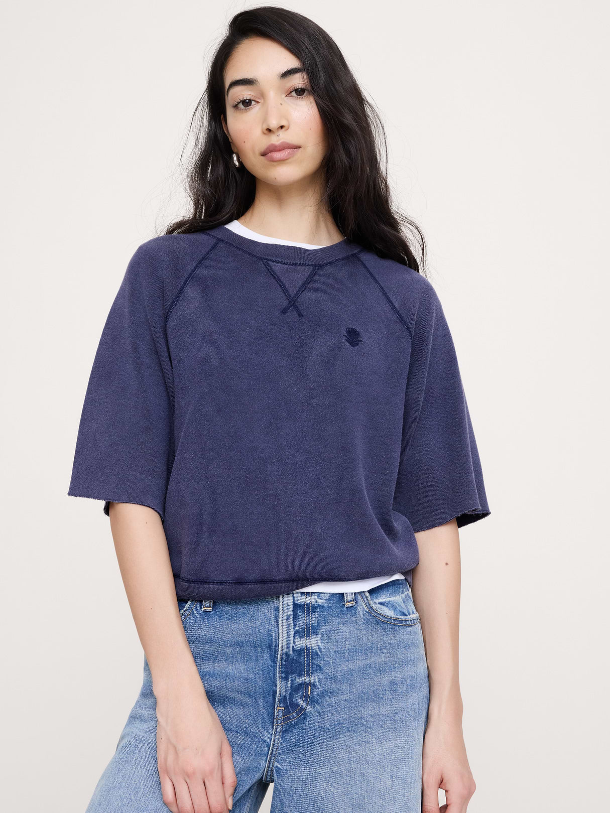 Garment Dye Sweatshirt Tee - Blue Inkling