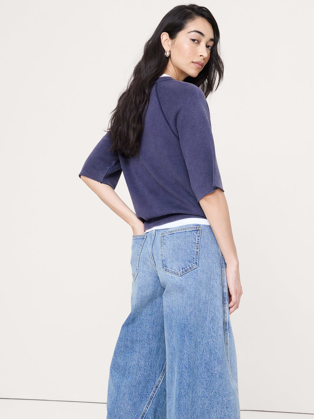 Garment Dye Sweatshirt Tee - Blue Inkling