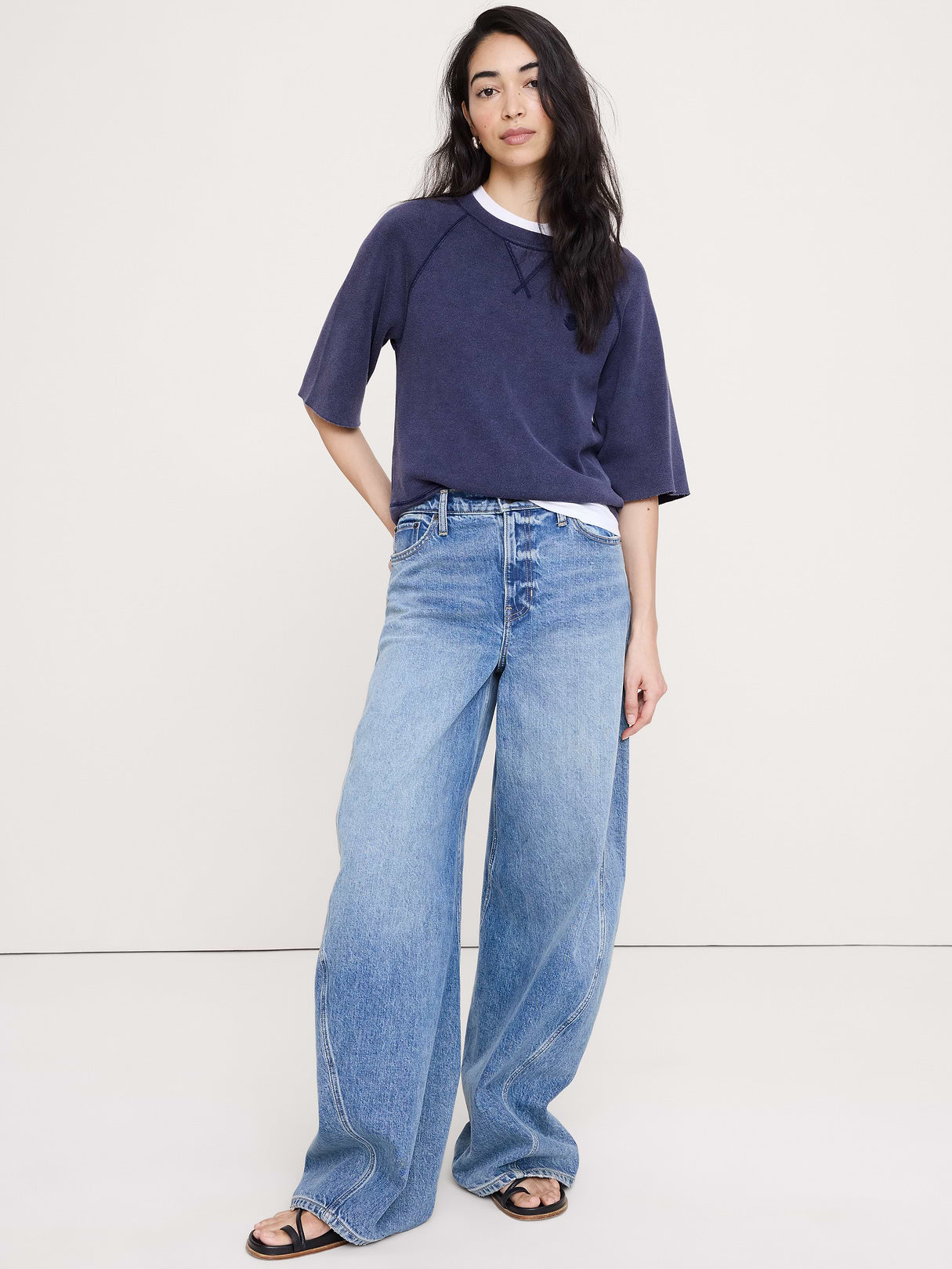 Garment Dye Sweatshirt Tee - Blue Inkling