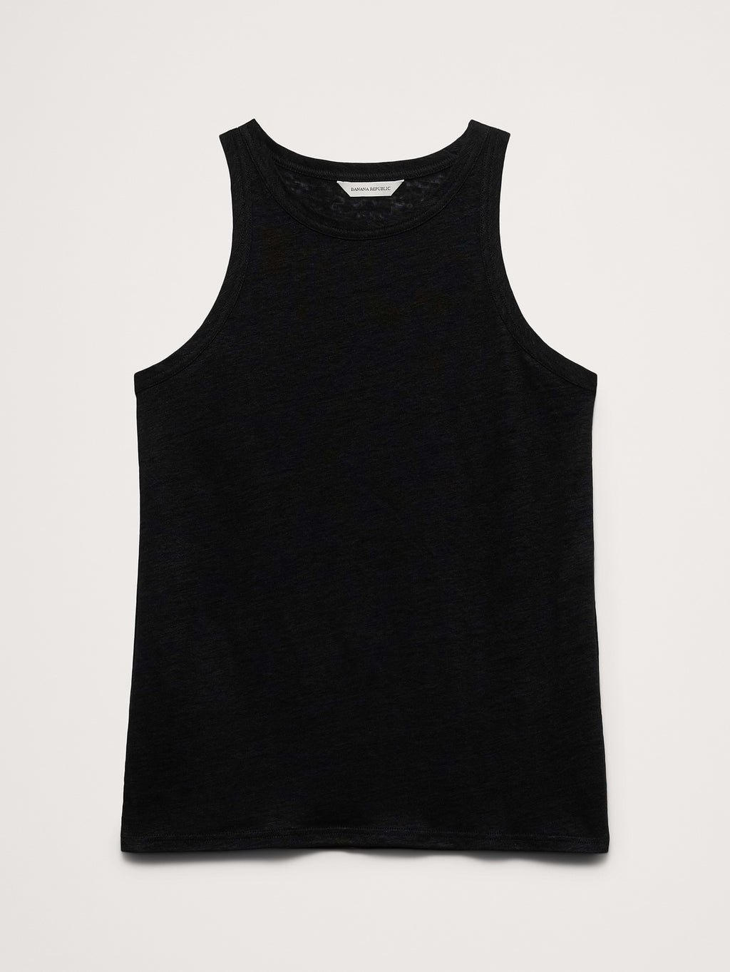 Linen Cutaway Tank - Black