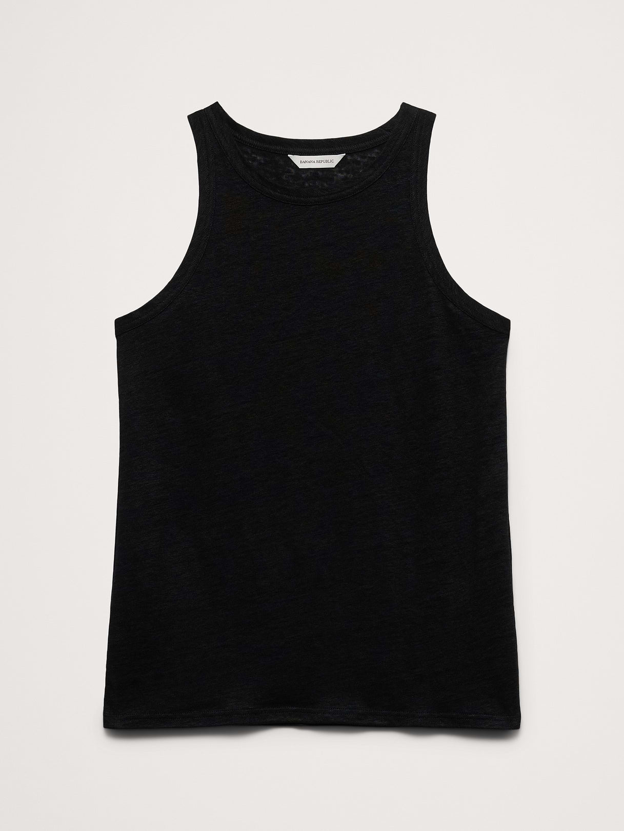 Linen Cutaway Tank - Black