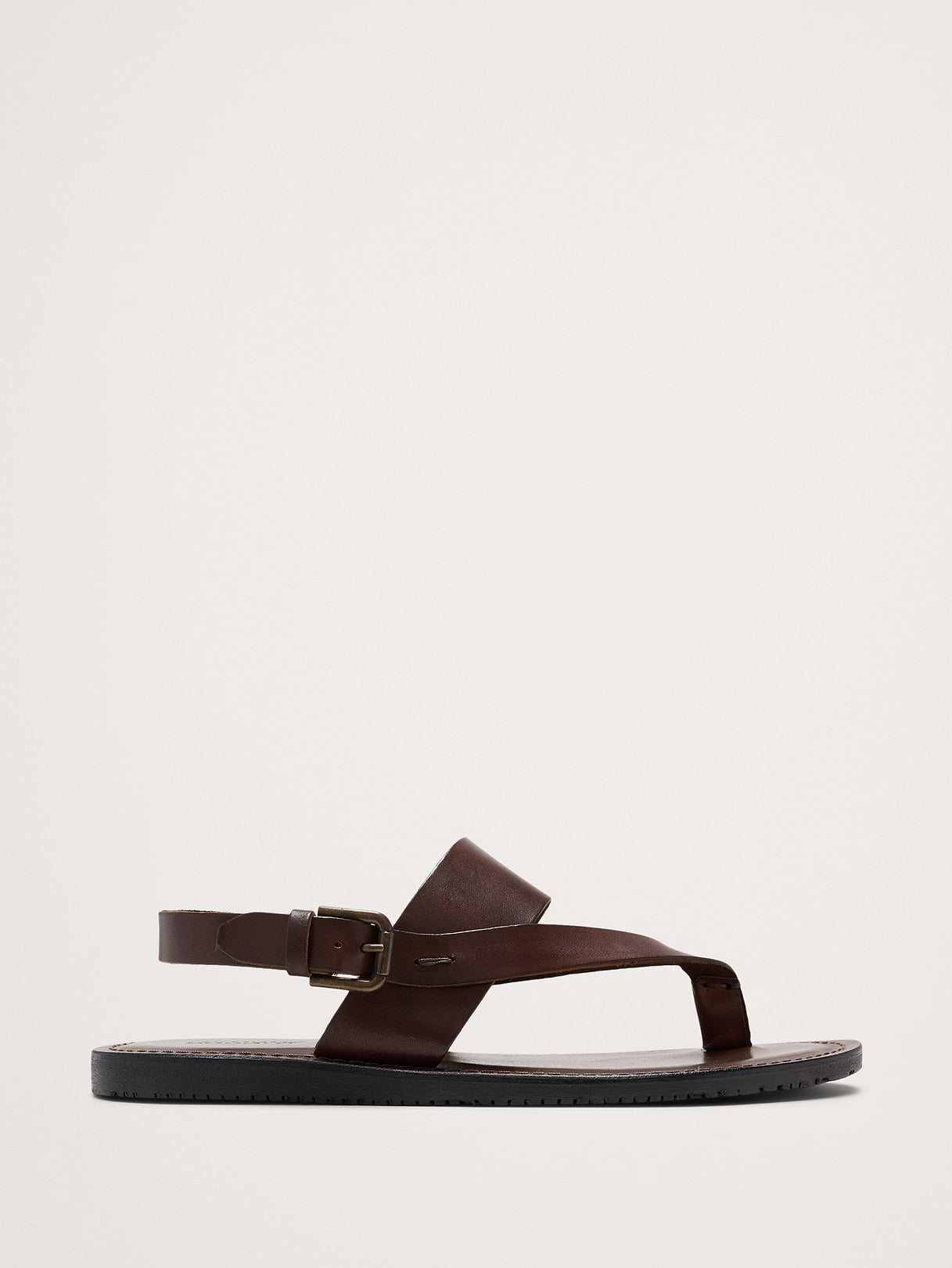 Leather Criss-Cross Sandal - Dark Brown
