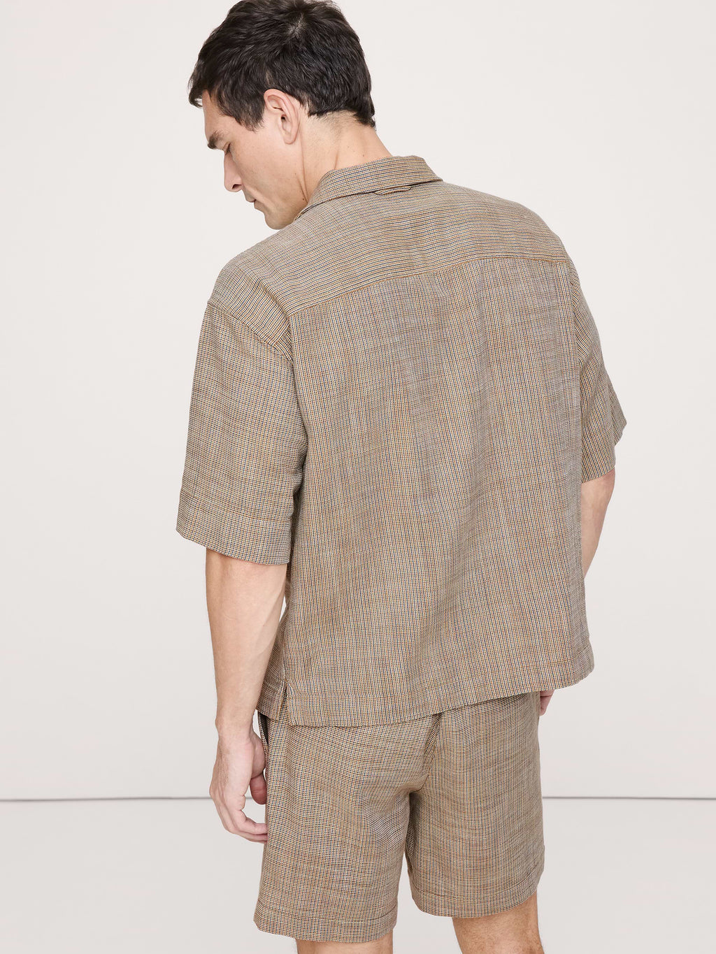 Relaxed-Fit Cotton Resort Shirt - Olive Green Texture