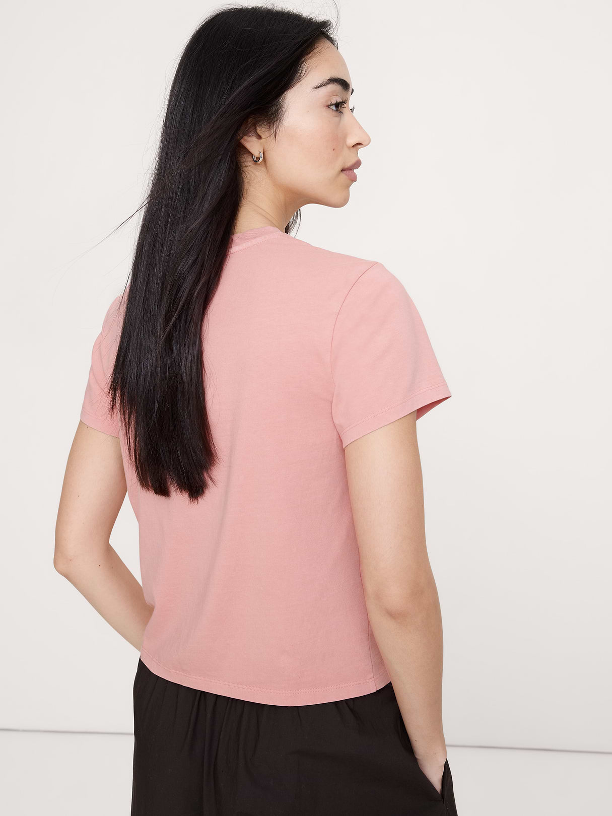 Vintage Cotton Crew-Neck T-Shirt - Rosette Blush Pink