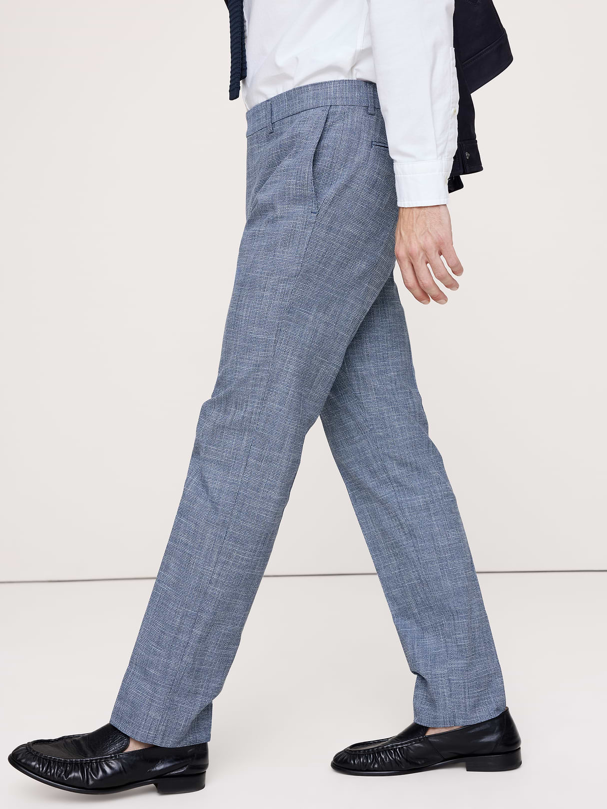 Slim Wrinkle-Resistant Dress Pant - Blue Plaid