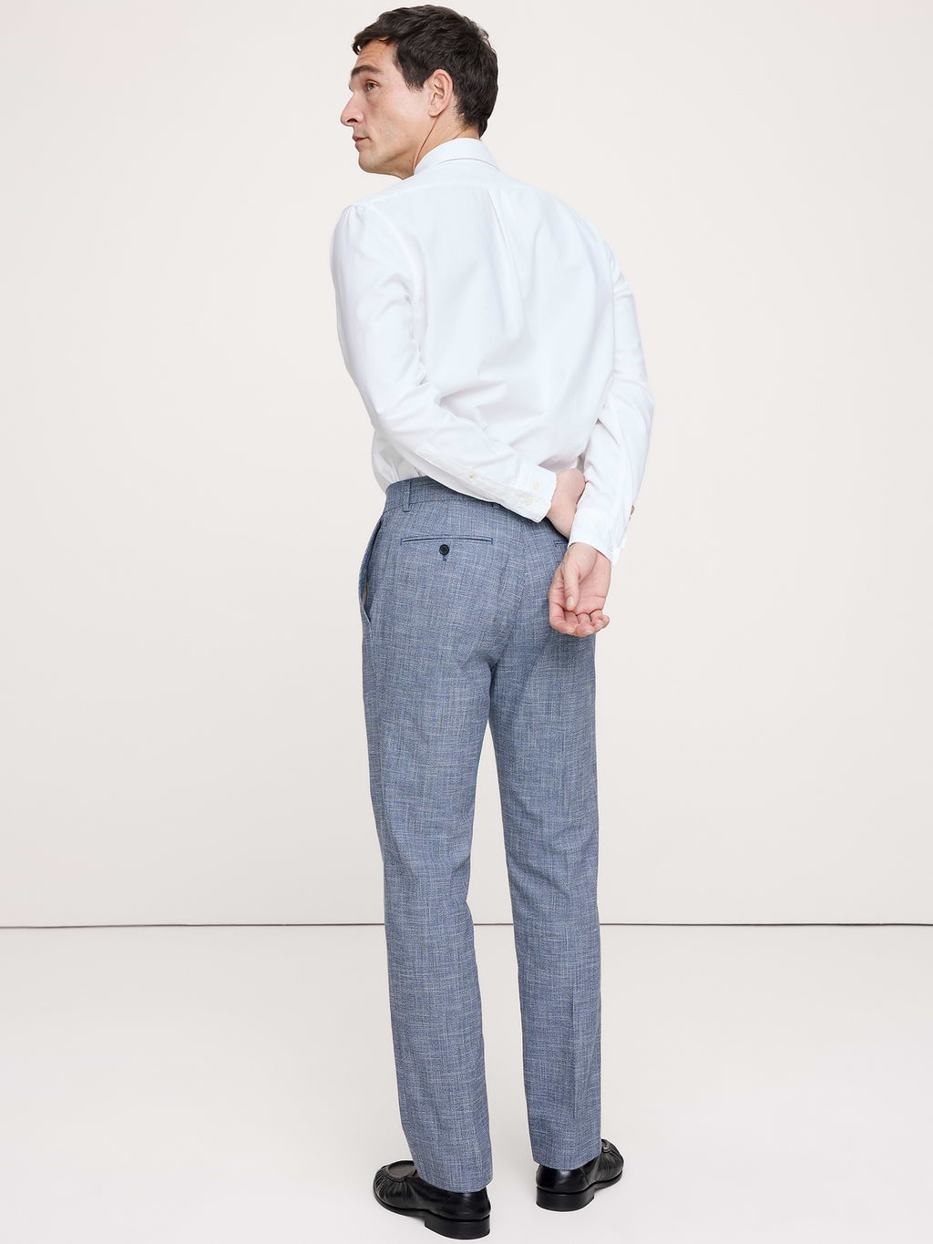 Slim Wrinkle-Resistant Dress Pant - Blue Plaid