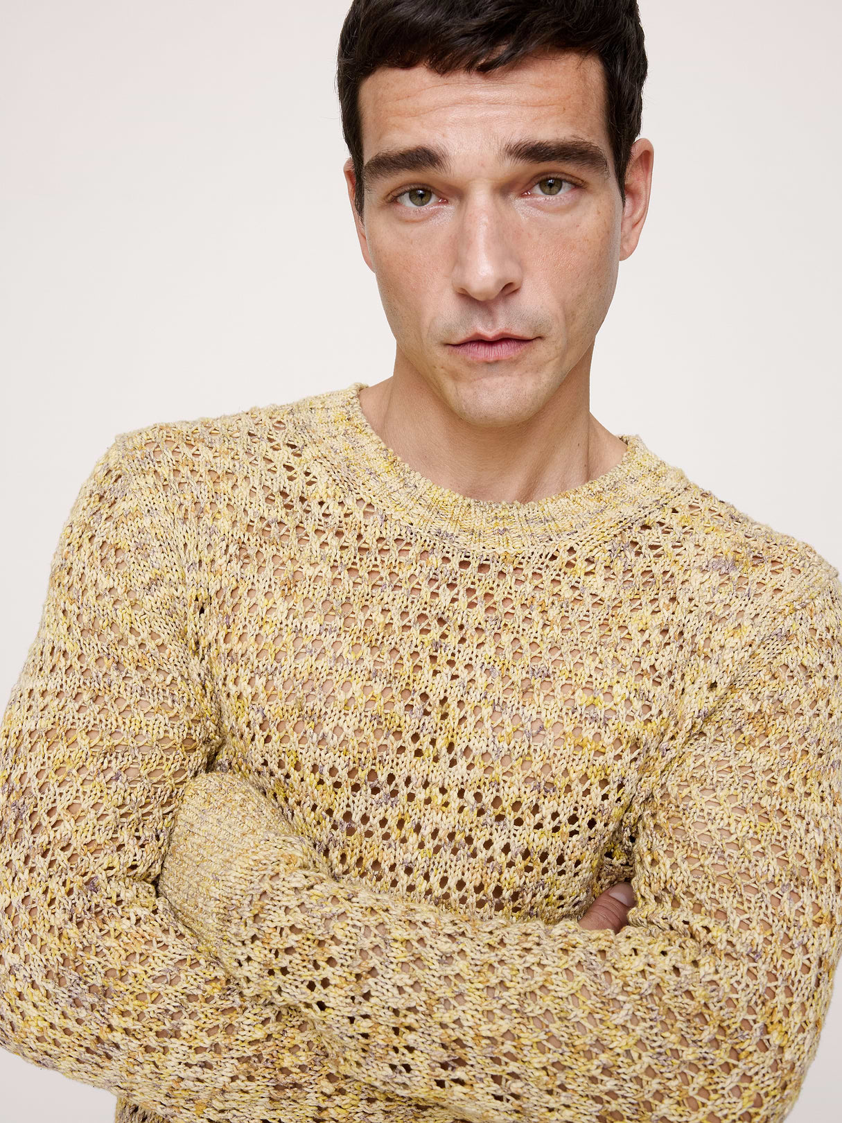 Spacedye Cotton-Silk Sweater - Abstract Yellow