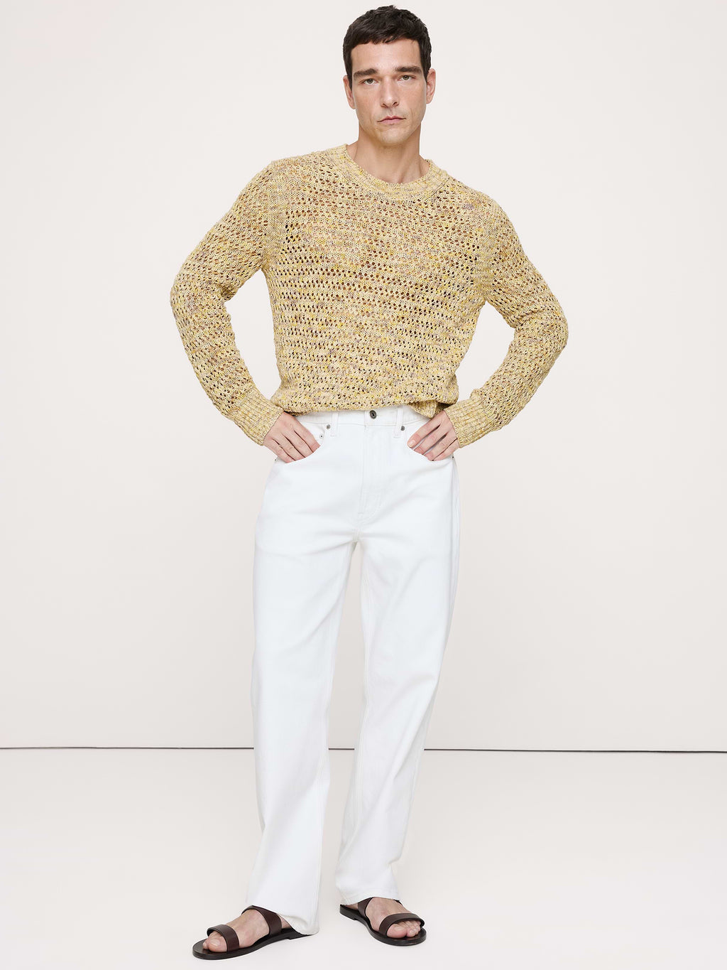 Spacedye Cotton-Silk Sweater - Abstract Yellow