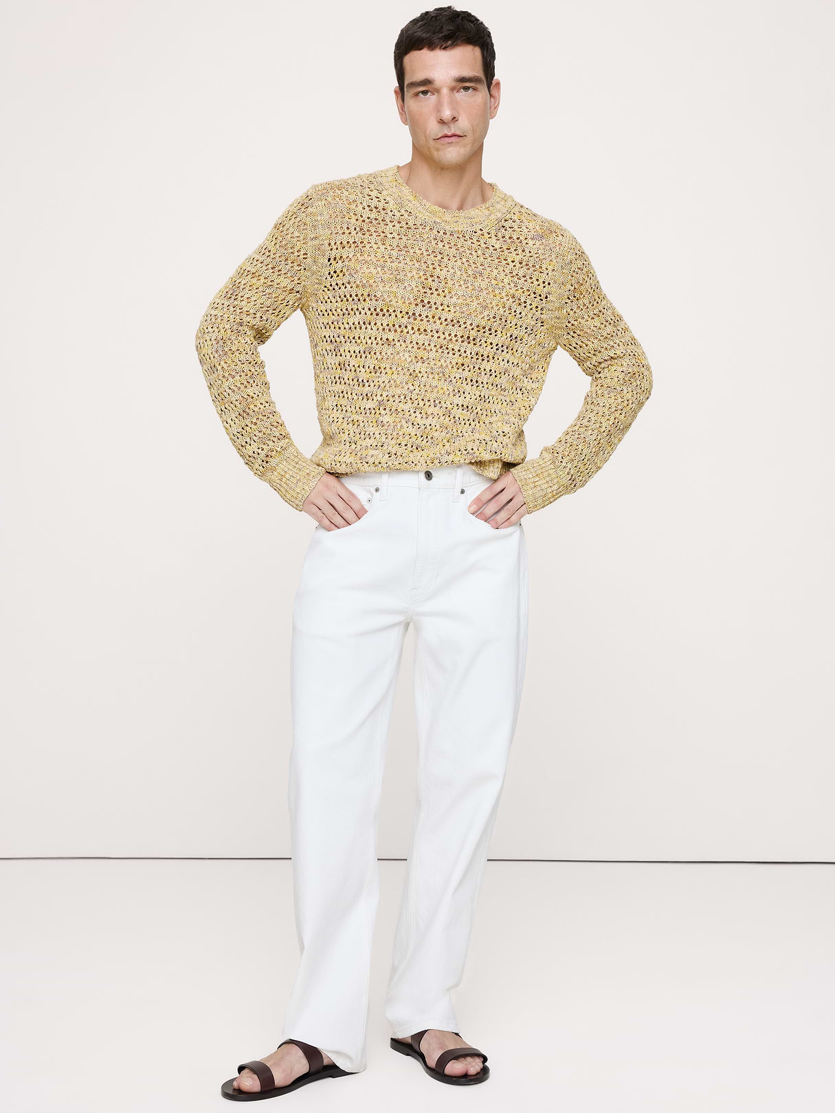 Spacedye Cotton-Silk Sweater - Abstract Yellow