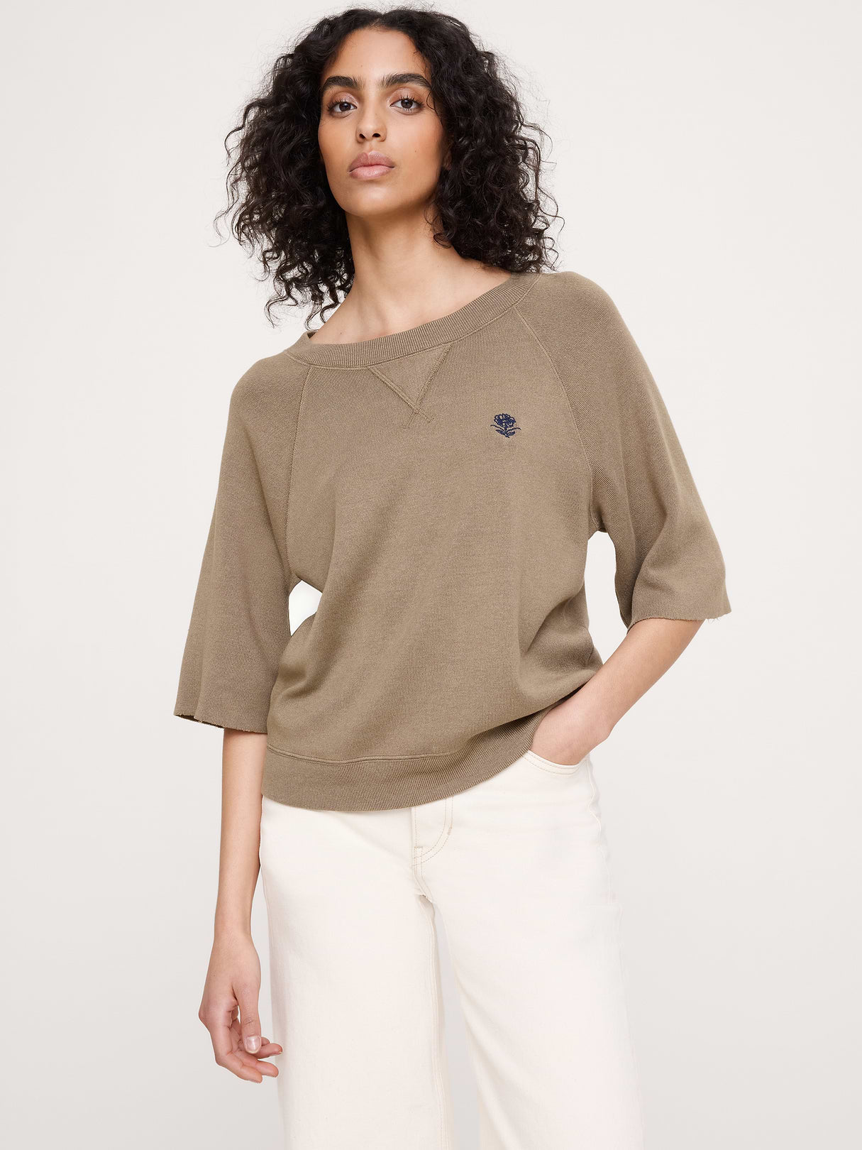 Garment Dye Sweatshirt Tee - Shitake Taupe