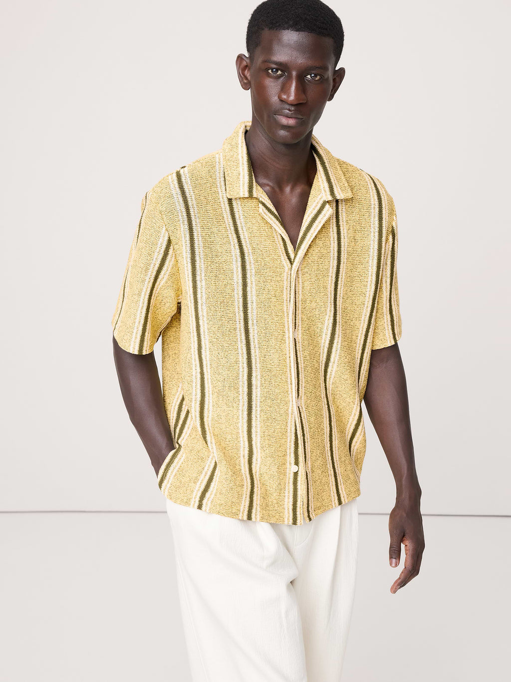 Relaxed-Fit Striped Resort Shirt - Morning Sunshine