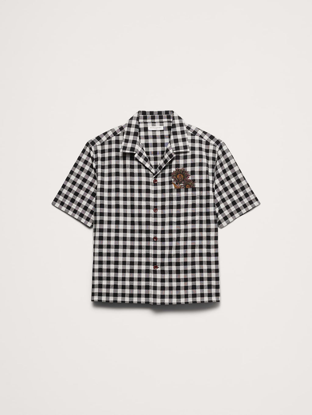 Relaxed-Fit Embroidered Cotton Resort Shirt - Black Gingham