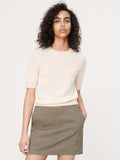 Linen-Viscose Mini Skort - Olive Green