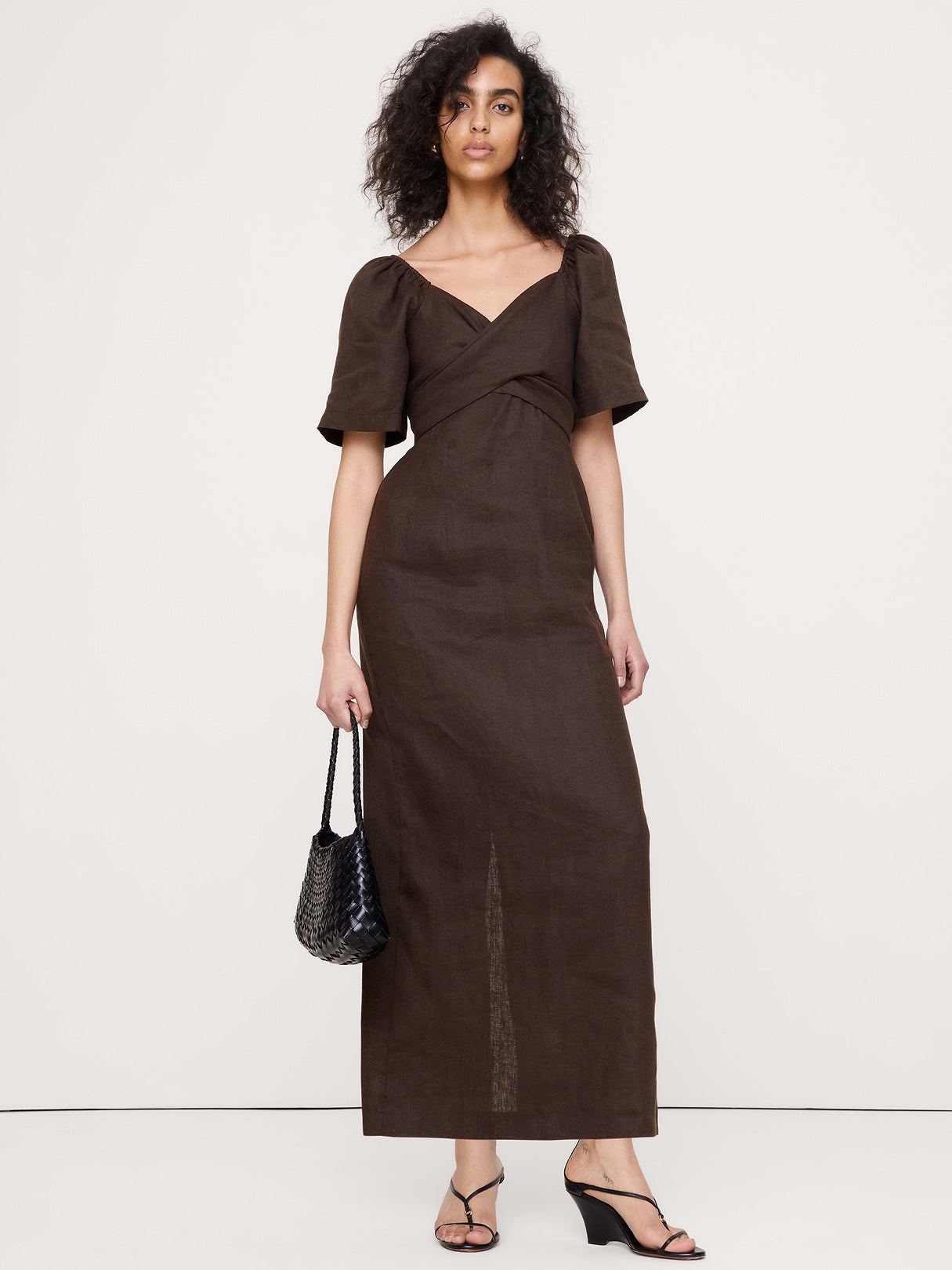 Linen Sweetheart Maxi Dress - Brownstone
