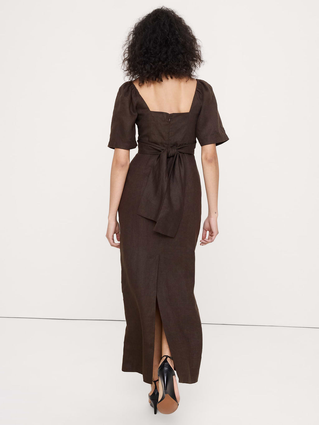 Linen Sweetheart Maxi Dress - Brownstone