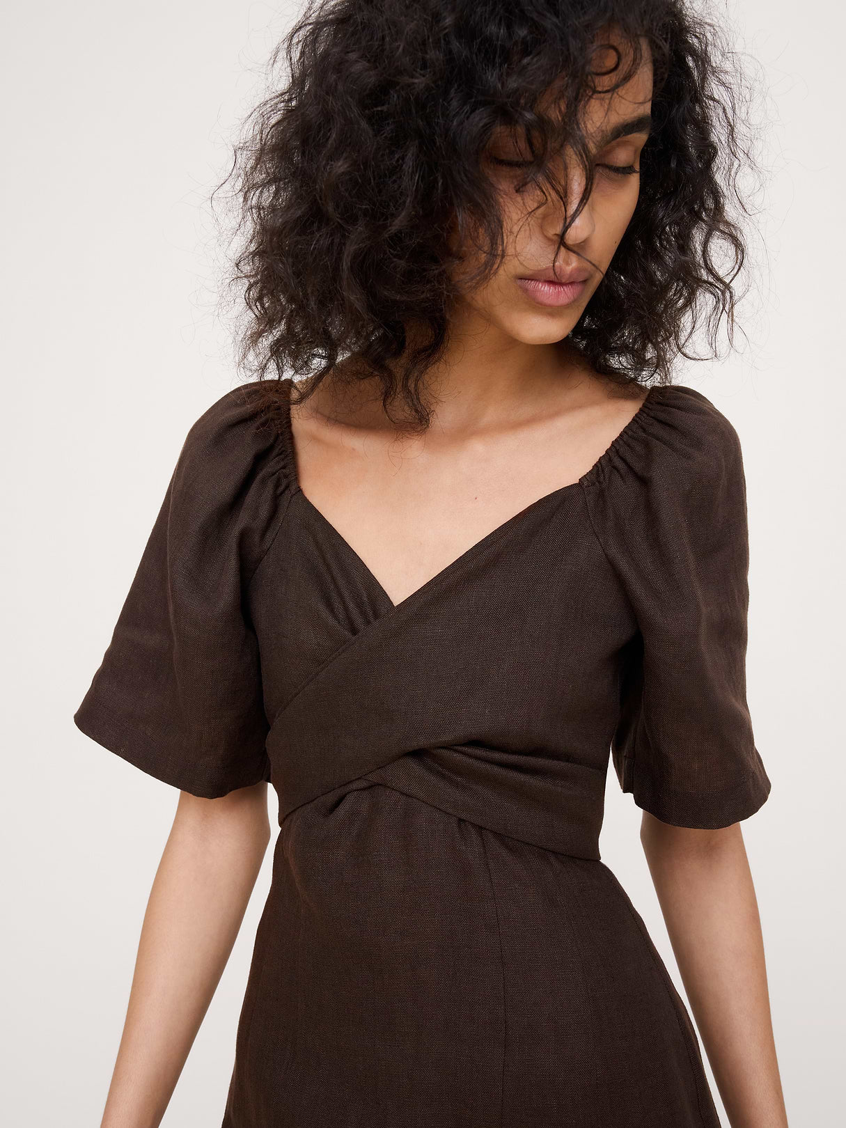 Linen Sweetheart Maxi Dress - Brownstone