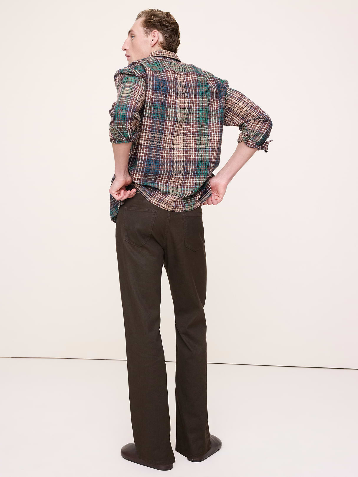 Straight Linen-Cotton Traveler Pant - Brownstone