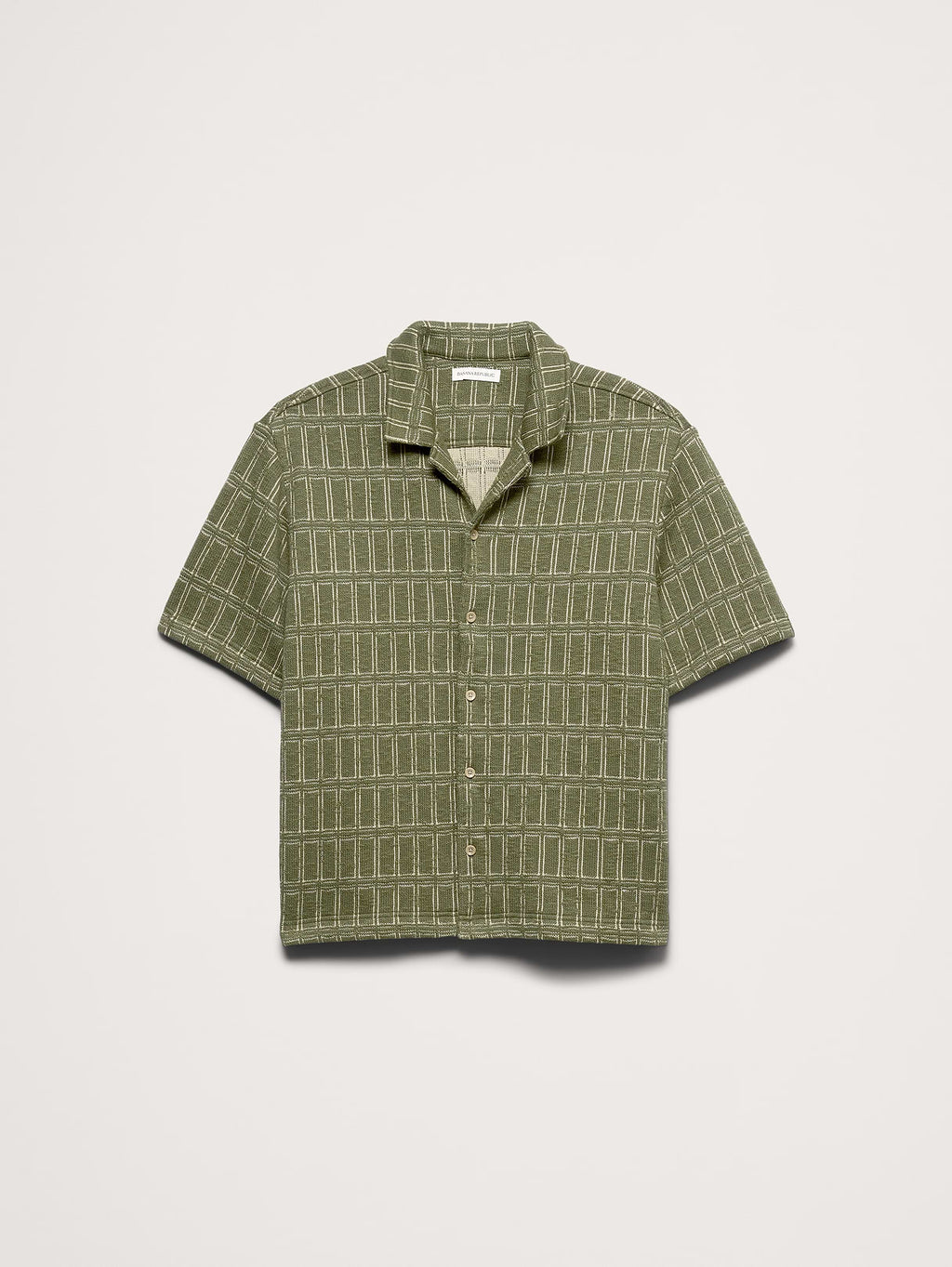 Relaxed-Fit Jacquard Resort Shirt - Winter Moss Green