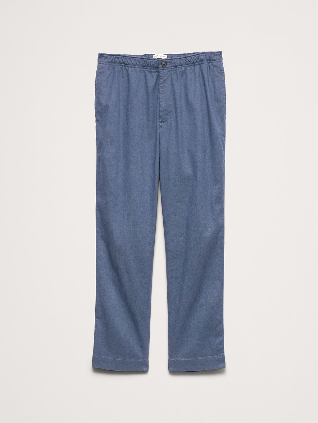 Straight Italian Linen-Cotton Pull-On Pant - Dark Denim Blue