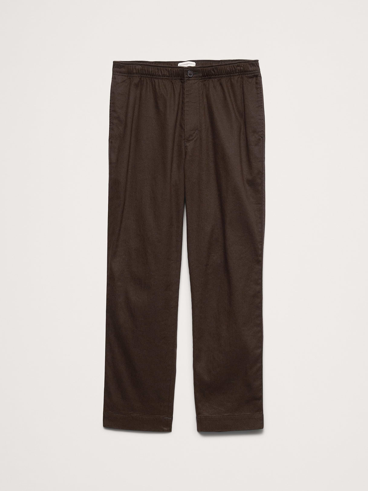 Straight Italian Linen-Cotton Pull-On Pant - Brownstone
