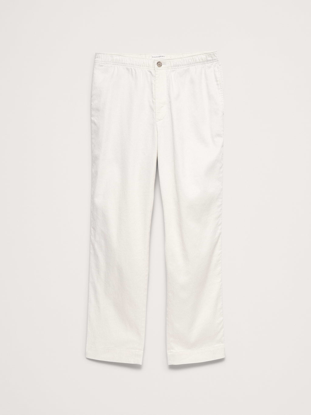 Straight Italian Linen-Cotton Pull-On Pant - White