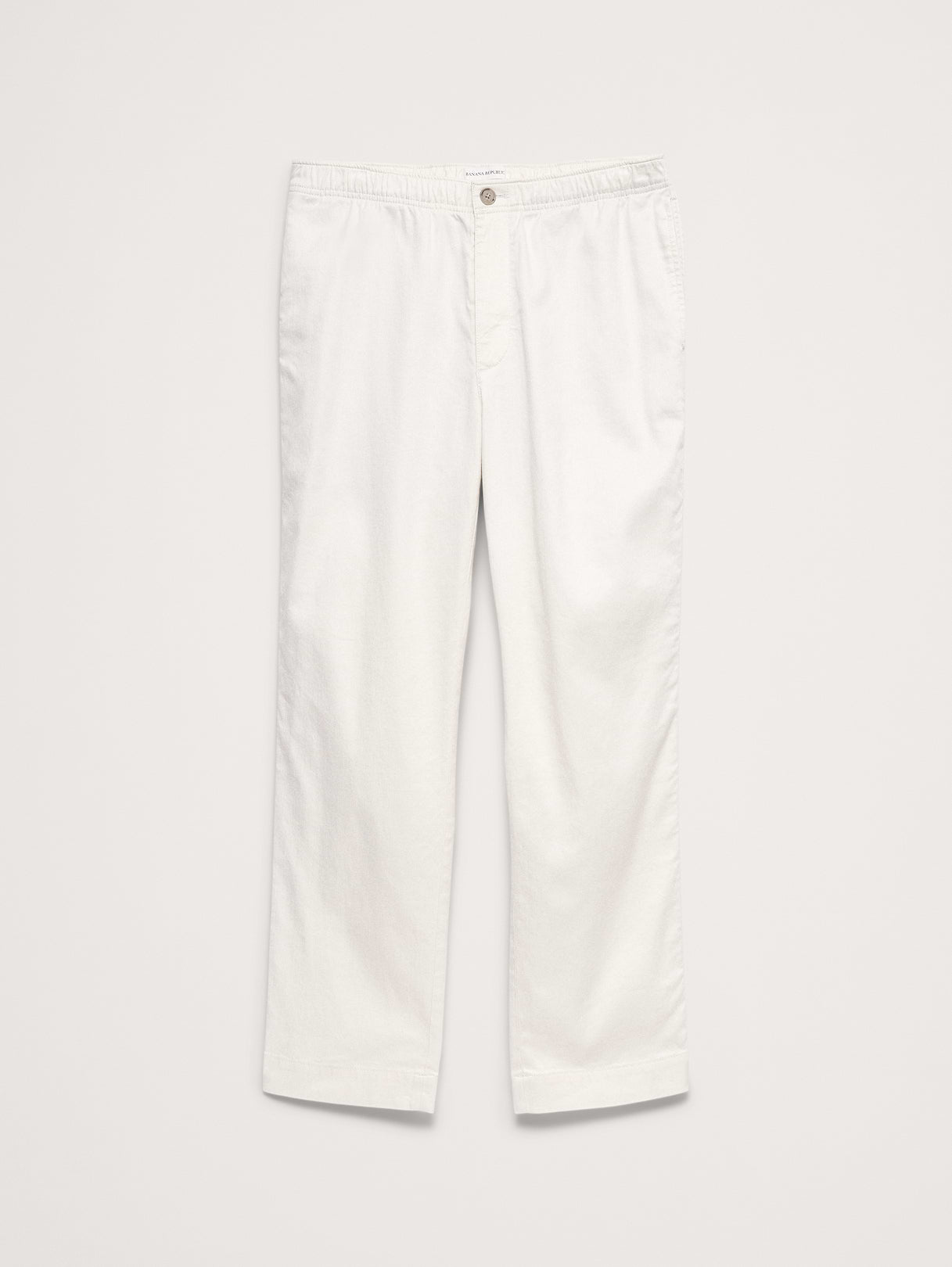 Straight Italian Linen-Cotton Pull-On Pant - White
